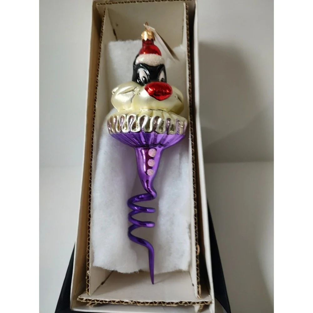 Christopher Radko glass Christmas ornament Looney Tunes Sylvester 9 1/2
